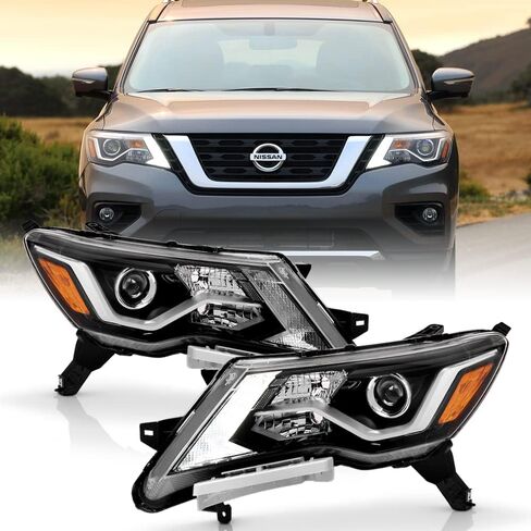 ACANII - For 2017 2018 2019 2020 Nissan Pathfinder Halogen Type w/LED DRL Projector Headlights Headlamps Set Left+Right in Saudi Arabia