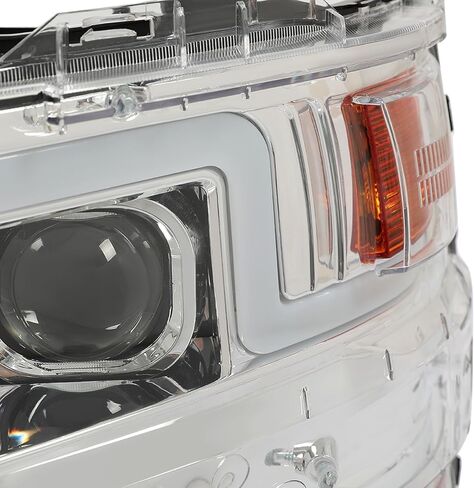 HECASA Projector Headlight Pair Compatible with 2015-2019 Chevy Chevrolet Silverado 2500 HD 3500 HD w/LED Tube DRL Front Headlamp Clear Lens Chrome Housing Replacement for GM2503416 GM2502416 in Saudi Arabia