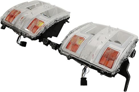 HECASA Projector Headlight Pair Compatible with 2015-2019 Chevy Chevrolet Silverado 2500 HD 3500 HD w/LED Tube DRL Front Headlamp Clear Lens Chrome Housing Replacement for GM2503416 GM2502416 in Saudi Arabia
