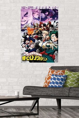 My Hero Academia: Season 6 - Key Art Wall Poster, 22.37" x 34.00", Poster & Mount Bundle in Saudi Arabia
