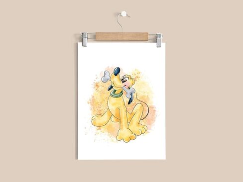 Nistio® Mickey Mouse and Friends Watercolor Prints, Mickey Mouse Wall Art Decor, Minnie Mouse Wall Prints, Set of 7, Donald Duck, Goofy, Pluto, Daisy Duck, 8x10 inches (Unframed) in Kuwait