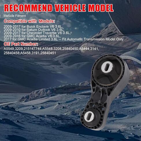 4 Pcs Engine Motor and Transmission Mount Kit Compatible with 2009-2017 for Chevrolet Traverse and 2009-2016 for Acadia and for Buick Enclave & Saturn Outlook 3.6L, Replaces A5458/ A5549/ A5548/ A5444 in Kuwait
