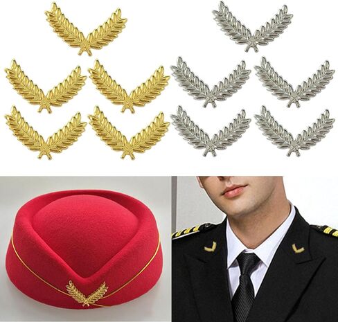 Stewardess Uniform Caps Badge Set of 5 Hat Emblems Airline Crews Hat Badge Hat Accessories for Airline Attendant Uniform Hat Badges in Kuwait