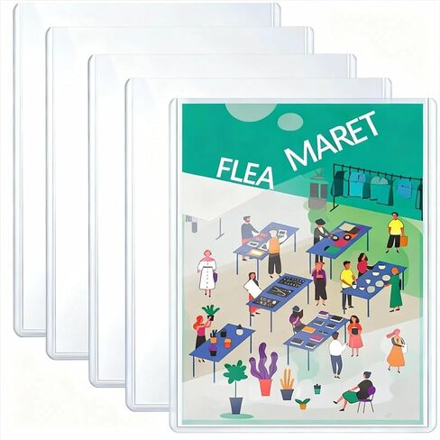 5 عبوات من واقيات الصفحات عالية التحمل، حامل مستندات شفاف، أكمام بلاستيكية صلبة مع فيلم، واقيات للورق والملصقات والجوائز والشهادات والبطاقات، 8.5 × 11 بوصة in Kuwait