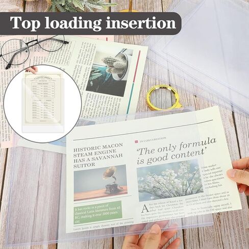 5 عبوات من واقيات الصفحات عالية التحمل، حامل مستندات شفاف، أكمام بلاستيكية صلبة مع فيلم، واقيات للورق والملصقات والجوائز والشهادات والبطاقات، 8.5 × 11 بوصة in Kuwait