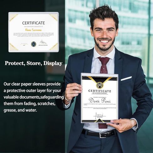 5 عبوات من واقيات الصفحات عالية التحمل، حامل مستندات شفاف، أكمام بلاستيكية صلبة مع فيلم، واقيات للورق والملصقات والجوائز والشهادات والبطاقات، 8.5 × 11 بوصة in Kuwait