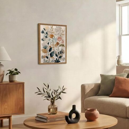 Framed Floral Bathroom Wall Art, Vintage Botanical Wall Decor, Watercolor Wildflower Canvas Prints Paintings Neutral Antique Flower Plant Pictures for Living Room Bedroom Bathroom 8x10 Inch in Saudi Arabia