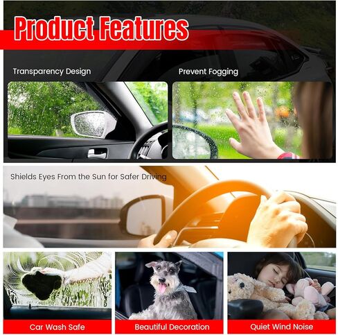 IKON MOTORSPORTS Tape on Window Visors Compatible with 2011-2026 Dodge Durango, Slim Style Acrylic Smoke Tinted Rain Guards, Side Window Wind Deflectors 6PCS in Saudi Arabia