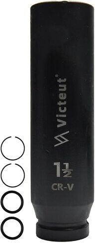 3/4-Inch Drive 1-1/2'' Extra Deep Impact Socket, 8-Inch (200mm) Long, 6-Point Truck & Trailer & Tractor Wheel Nut Socket, Heat Treated Cr-V Alloy Steel, One-Piece Forged, No Torque Loss in Saudi Arabia