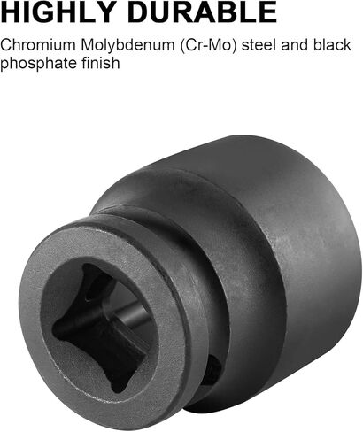 MAXPOWER 1/2 Inch Drive 1-1/8 Inch Standard Impact Socket, Made with Heat-Treated Chrome Molybdenum Steel, 6-Point Design, SAE in Saudi Arabia