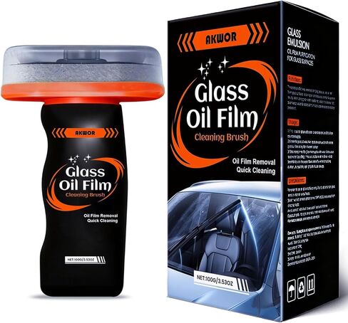 Glass Emulsion Cleaner, Oil Film Remover for Car Windshield and Windows, Water Spots & Road Grime, Streak-Free Car Window Cleaner, Improves Driving Visibility for Windshields Mirrors Glass in Kuwait
