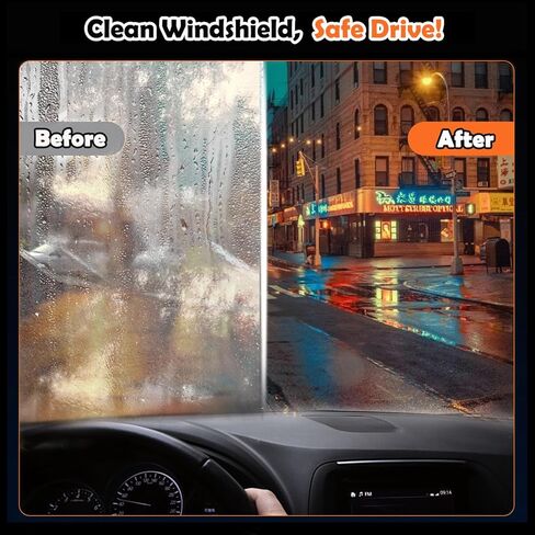 Glass Emulsion Cleaner, Oil Film Remover for Car Windshield and Windows, Water Spots & Road Grime, Streak-Free Car Window Cleaner, Improves Driving Visibility for Windshields Mirrors Glass in Kuwait