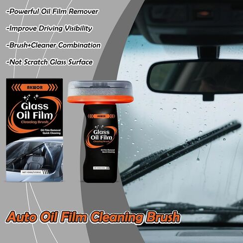 Glass Emulsion Cleaner, Oil Film Remover for Car Windshield and Windows, Water Spots & Road Grime, Streak-Free Car Window Cleaner, Improves Driving Visibility for Windshields Mirrors Glass in Kuwait