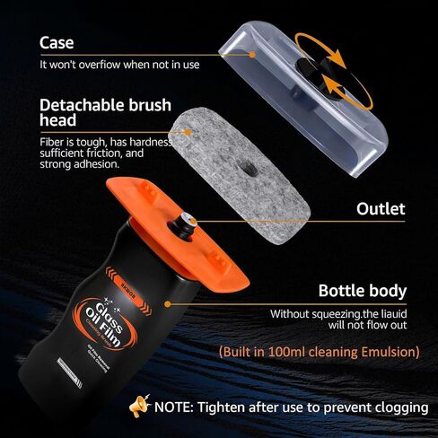 Glass Emulsion Cleaner, Oil Film Remover for Car Windshield and Windows, Water Spots & Road Grime, Streak-Free Car Window Cleaner, Improves Driving Visibility for Windshields Mirrors Glass in Kuwait