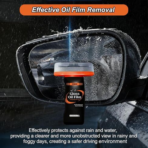 Glass Emulsion Cleaner, Oil Film Remover for Car Windshield and Windows, Water Spots & Road Grime, Streak-Free Car Window Cleaner, Improves Driving Visibility for Windshields Mirrors Glass in Kuwait