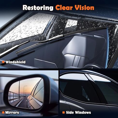 Glass Emulsion Cleaner, Oil Film Remover for Car Windshield and Windows, Water Spots & Road Grime, Streak-Free Car Window Cleaner, Improves Driving Visibility for Windshields Mirrors Glass in Kuwait