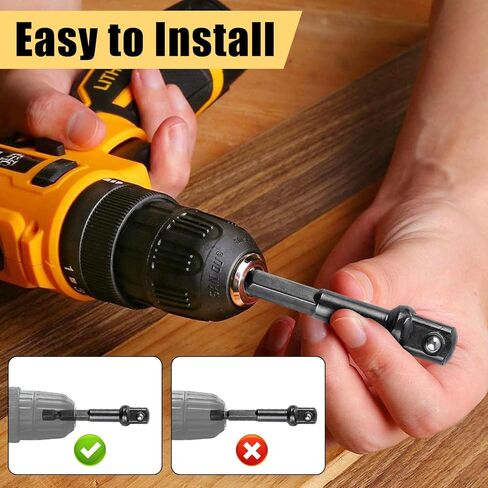 Supkiir 20Pcs 3/8 Impact Adapter Kit, 1/4 In to 3/8 In Hex Square Socket Adapter, High-Speed Steel Driver Sockets Adapters for Drills Automotive DIY Extension Nut Driver Bits in Kuwait