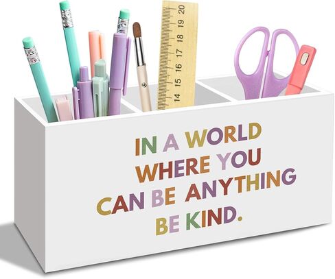 It Is Okay to Pink Pen Pencil Holder for Desk, Mental Health Office Desk Accessories, Inspirational Pen Holders Organizer for Office Classroom Therapy School, Mental Health Decor in Kuwait