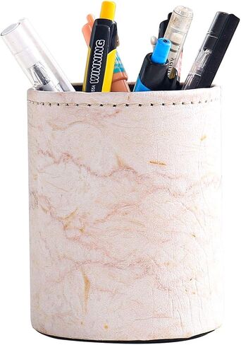 N/D Pen Pencil Holder, Floral Flower Pattern Pen Cup Container PU Leather Desk Organizer Stand Decor Brush Scissor Holder Desk Organizer Decoration for Office Desk Home Decorative (3.1X4.1in(PG-9)) in Kuwait