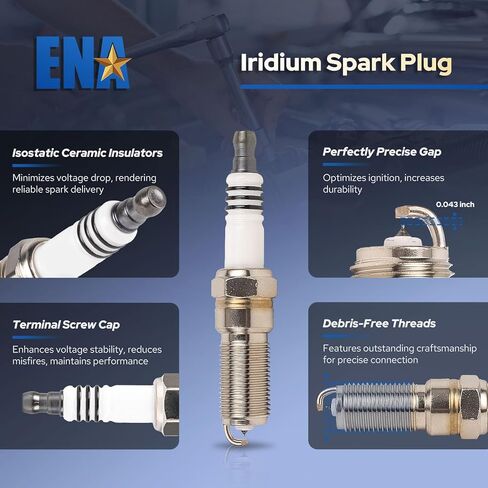 ENA Set of 6 Red Ignition Coil with Iridium Spark Plug Compatible with Chevrolet Isuzu Envoy Colorado Canyon Trailblazer H3 i290 i350 i370 97x 2.8L 3.5L 4.2L 3.7L 2.9L Replacement for UF303 41-103 in Saudi Arabia
