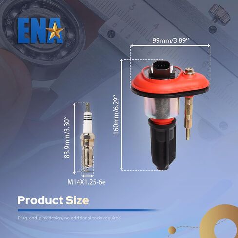 ENA Set of 6 Red Ignition Coil with Iridium Spark Plug Compatible with Chevrolet Isuzu Envoy Colorado Canyon Trailblazer H3 i290 i350 i370 97x 2.8L 3.5L 4.2L 3.7L 2.9L Replacement for UF303 41-103 in Saudi Arabia