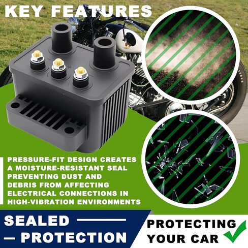 53-434 3 Ohm Motorcycle Ignition Coil - Direct Fit Single Fire Coil for Bobber/Chopper Custom Bikes (Universal Single Spark Ignition System Component) in Kuwait