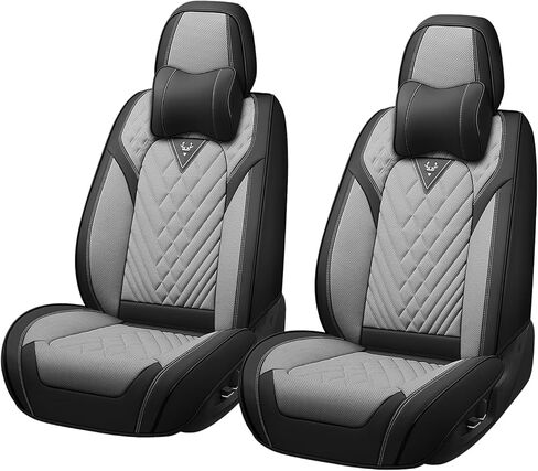 Car Seat Cover for Honda CR-V 2005-2025,Premium Nappa Leather Breathable Waterproof Sports Seat Cover,Easy to Install Automotive Seat Covers Standard 2 Seats（Black & Gray） in Kuwait