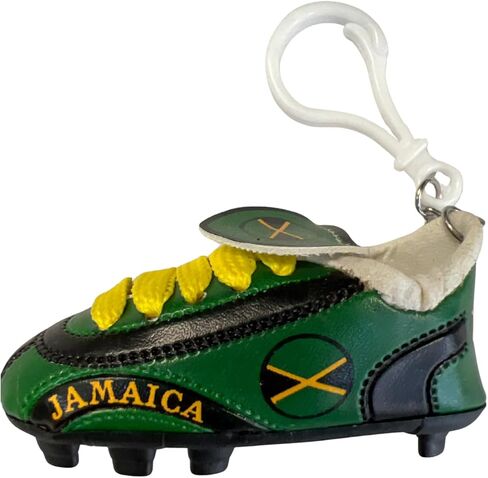 Lunch Money Jamaica National Team Mini Soccer Cleat Keychain, Yellow and Green Football Boot Bag Tag, 3.5 Inch in Saudi Arabia