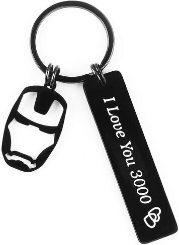 SUNSH I Love You 3000 هدايا سلسلة مفاتيح لطيفة لصديقها وزوجها وأبيها وهدايا رجالية لعيد الحب هدية له حلقات مفاتيح سوداء وأفكار هدايا جالنتين in Kuwait