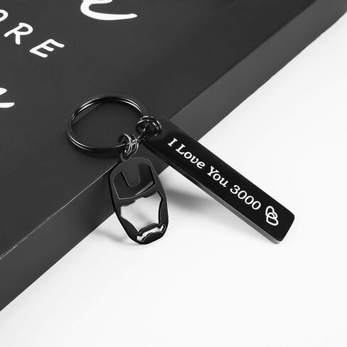 SUNSH I Love You 3000 هدايا سلسلة مفاتيح لطيفة لصديقها وزوجها وأبيها وهدايا رجالية لعيد الحب هدية له حلقات مفاتيح سوداء وأفكار هدايا جالنتين in Kuwait