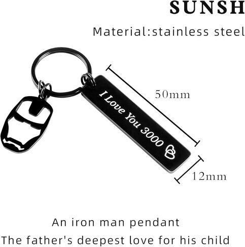 SUNSH I Love You 3000 هدايا سلسلة مفاتيح لطيفة لصديقها وزوجها وأبيها وهدايا رجالية لعيد الحب هدية له حلقات مفاتيح سوداء وأفكار هدايا جالنتين in Kuwait