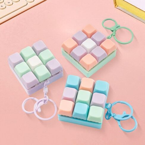Creative Decompression 9 Keyboard Keychain Keyboard Stress Relief Decompression Button Keychain（Random color） in Saudi Arabia