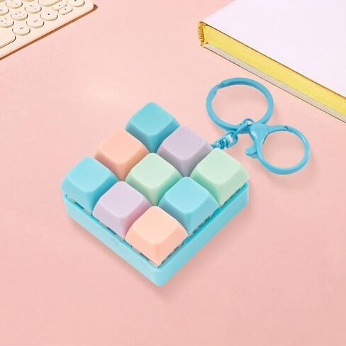 Creative Decompression 9 Keyboard Keychain Keyboard Stress Relief Decompression Button Keychain（Random color） in Saudi Arabia