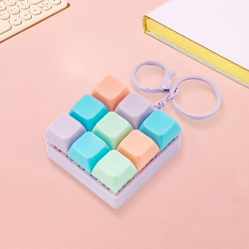 Creative Decompression 9 Keyboard Keychain Keyboard Stress Relief Decompression Button Keychain（Random color） in Saudi Arabia