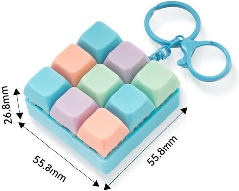 Creative Decompression 9 Keyboard Keychain Keyboard Stress Relief Decompression Button Keychain（Random color） in Saudi Arabia