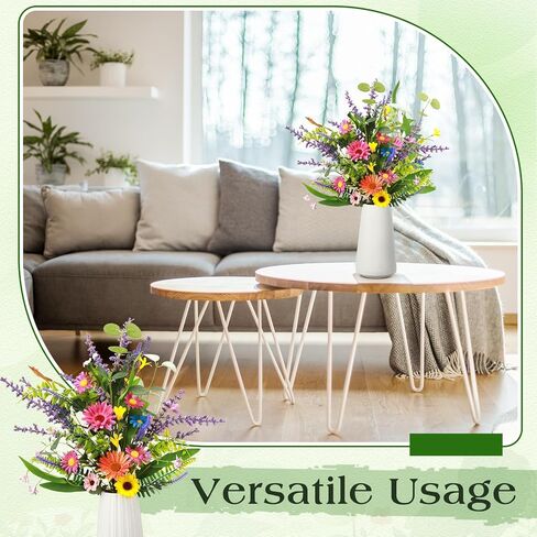 Giegxin 8 Bundles Spring Artificial Wildflowers 20 Inches Fake Daisy Flowers Colorful Flowers Artificial Flowers Lavender Bouquet for Home Indoor Table Vase Wedding Party Decor Lavender in Saudi Arabia