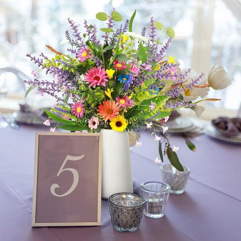 Giegxin 8 Bundles Spring Artificial Wildflowers 20 Inches Fake Daisy Flowers Colorful Flowers Artificial Flowers Lavender Bouquet for Home Indoor Table Vase Wedding Party Decor Lavender in Saudi Arabia