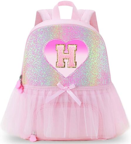 حقائب رقص RHCPFOVR مخصصة للفتيات - هدايا سلة عيد الفصح من 3 إلى 6 سنوات للأطفال حقيبة ظهر باليه لطيفة مع حجرة منفصلة للأحذية حقائب أولية للبنات هدايا حرف وردي A in Kuwait