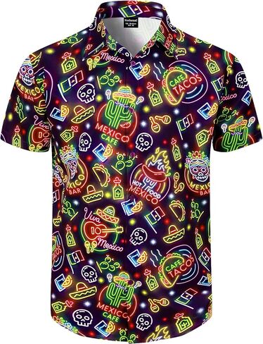 Men's Cinco De Mayo Shirts, Mexican Short Sleeve Botton Down Shirt S-4XL in Kuwait