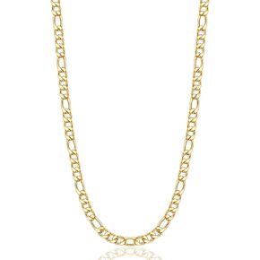 18k Real Gold Plated Figaro Chain Necklace 16 Inches 30 Inches 4MM 8.5MM Stainless Steel Black Figaro Link Chains for Men Christmas Gift