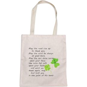 MBMSO Irish Blessing Tote Bag May the Road Rise up to Meet You Gifts Irish Gifts Shoulder Bag Farewell Gifts for Friends