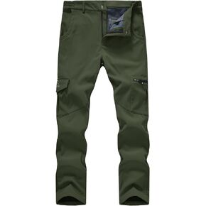 Gopune Mens Snow Ski Waterproof Softshell Pants Outdoor Cargo Hiking Pants