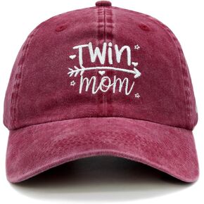 قبعة بيسبول نسائية من Waldeal Twin Mom Gift، قبعة قابلة للتعديل من قماش الدنيم القديم المغسول للنساء in Kuwait