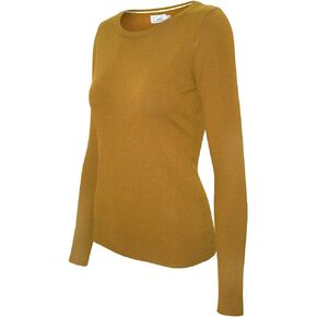 Cielo Women's Solid Soft Stretch Pullover Knit Sweater