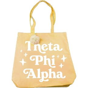 Theta Phi Alpha Retro Pom Pom Tote Bag