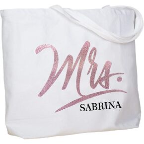 ELEGANTPARK Bridesmaid Gifts Set of 2 Bridesmaid Bags Wedding Party Bachelorette Gifts Bridesmaid Tote Bag Jumbo with Interior Pocket Gold Glitter White 100% Cotton