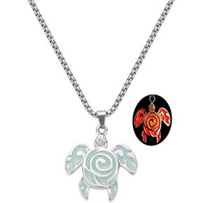 Turtle Necklace for Women Girls Stainless Steel Sea Tortoise Animal Pendant Necklace Christmas Glow in the Dark Jewelry Gift