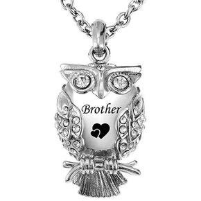 MEMORIALU Classic Owl Cremation Jewelry Urn Necklace for Ashes Keepsake Memorial Pendant Necklaces
