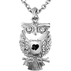 MEMORIALU Classic Owl Cremation Jewelry Urn Necklace for Ashes Keepsake Memorial Pendant Necklaces