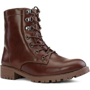 حذاء RF ROOM OF FASHION نسائي برباط وكعب منخفض من الكاحل إلى منتصف الساق القتالية in Kuwait